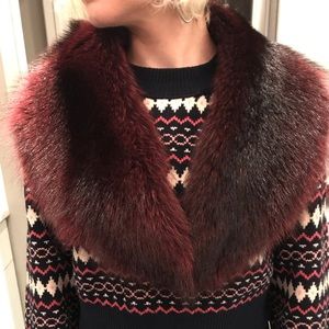 Real fur raccoon collar, shrug, shawl, scarf.